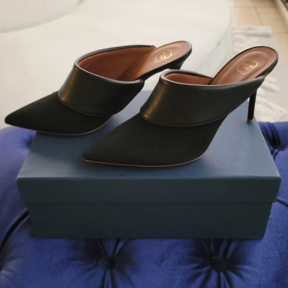 NIB. MALONE SOULIERS 'Tilly' 85 Leather and Suede Mules - Picture 8 of 16